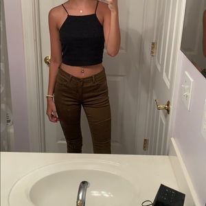 Olive green jeggings